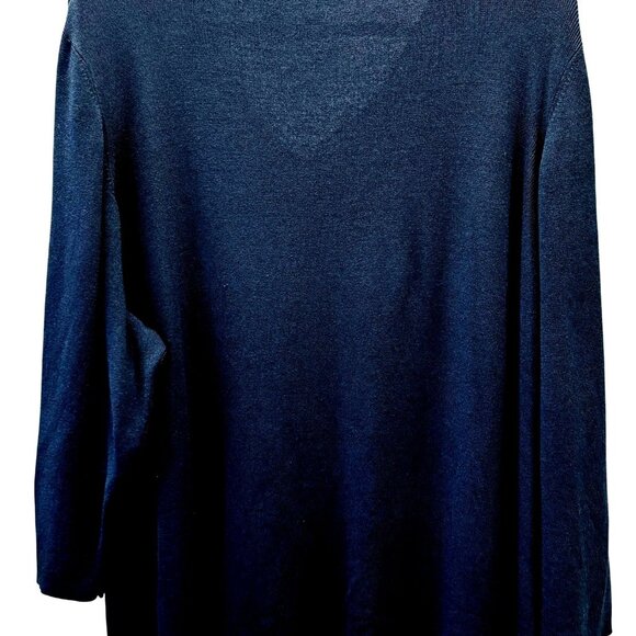 Cato Woman Blue Long Sleeve Top Tie Neck Detail Size 26/28W Professional Office - Picture 4 of 7